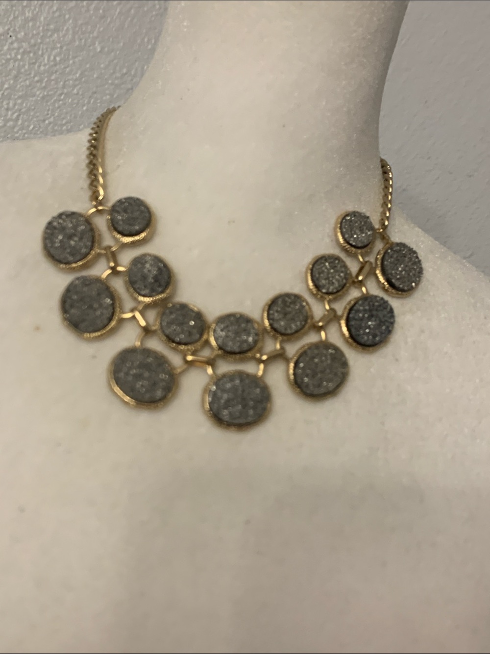 Apt. 9 Gold-Tone Necklace with Gray Druzy Discs